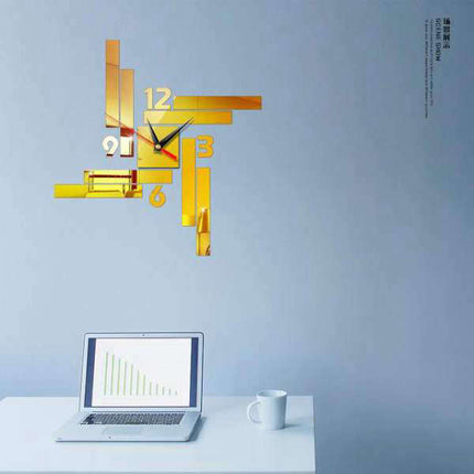 Moderne rektangulær DIY 3D-veggklokke