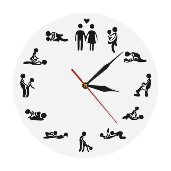Klassisk Kamasutra veggklokke minimalistisk design