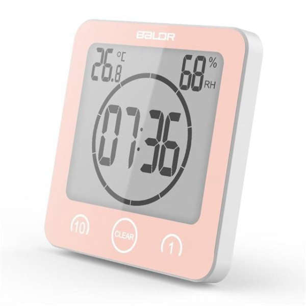 Digital firkantet klokke med termometer
