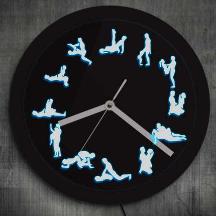 Kamasutra veggklokke med LED-lys