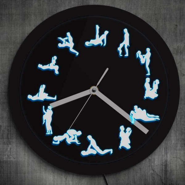 Kamasutra veggklokke med LED-lys