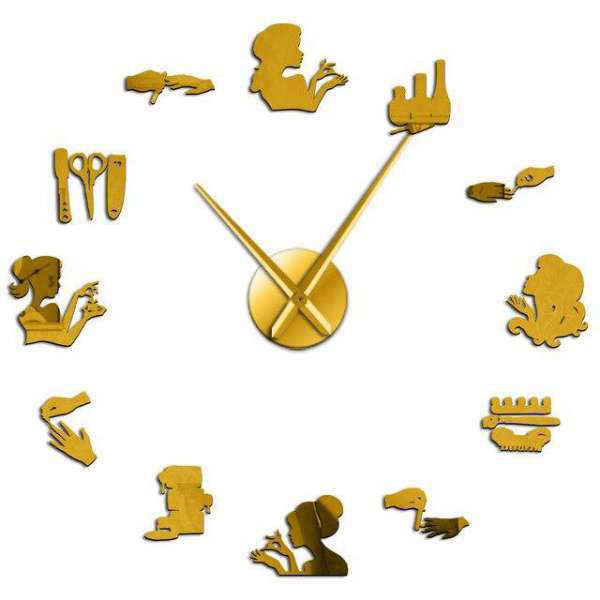 Moderne DIY veggklokke for skjønnhetssalong