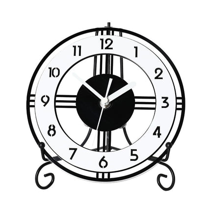 Moderne rund bordklokke i metall