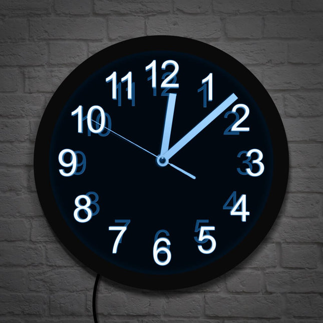 Veggklokke med LED-lys i arabisk design