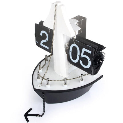 Flip-klokke formet som en seilbåt