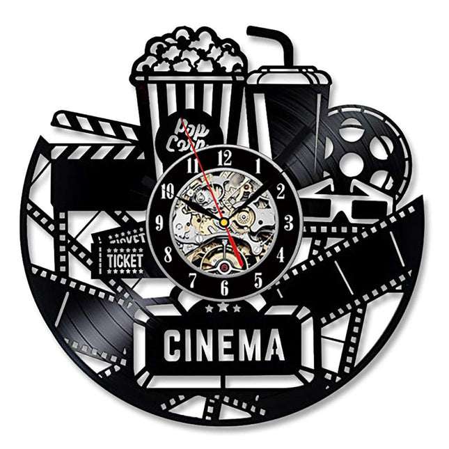 Unik vinylklokke med kino tema