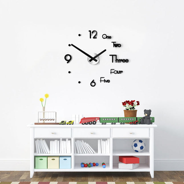 Moderne 3D DIY veggklokke med speileffekt