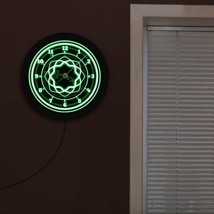 Abstrakt design LED veggklokke med lys