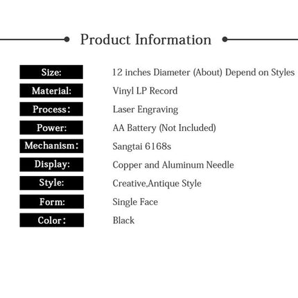 Vinylklokke med frisørmotiv for menn