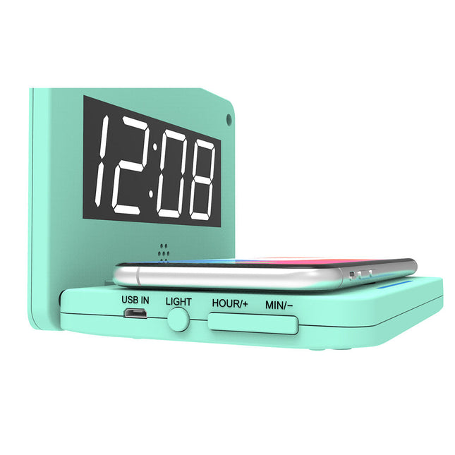 Digital vekkerklokke med trådløs lader