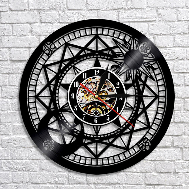 Nautisk veggklokke av vinyl med kompass