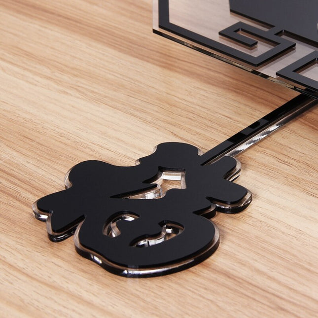 Åttekantet asiatisk veggklokke med pendel