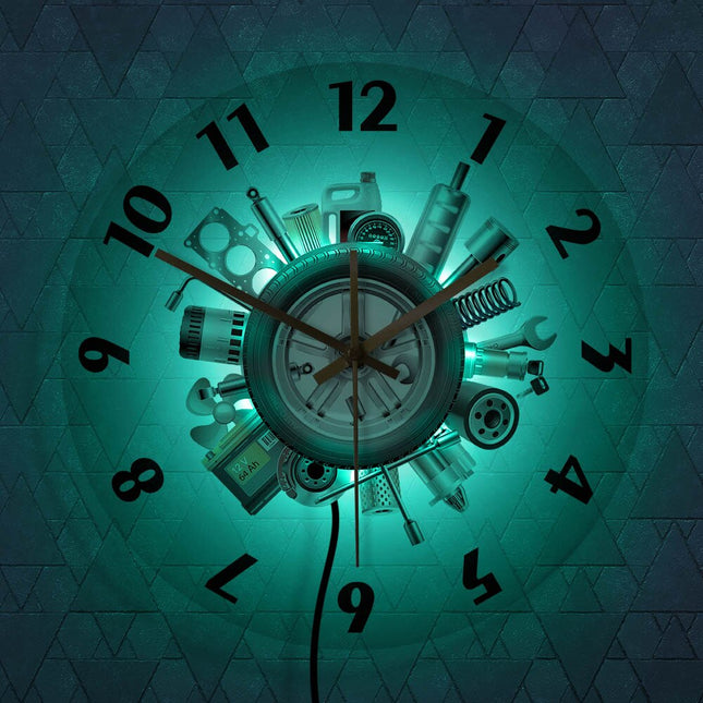 Veggklokke for bilverksted og garasje