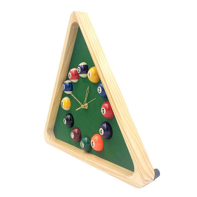 Veggklokke med unikt biljard design