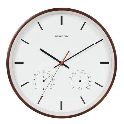 Veggklokke med termometer og hygrometer