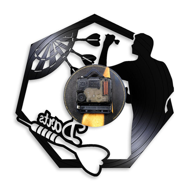 Vinylklokke med dartspill motiv dekor