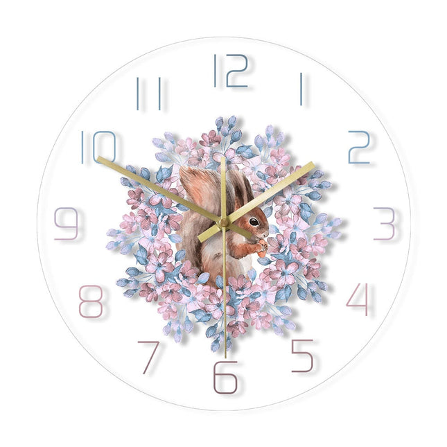 Veggklokke med søtt ekorn-motiv