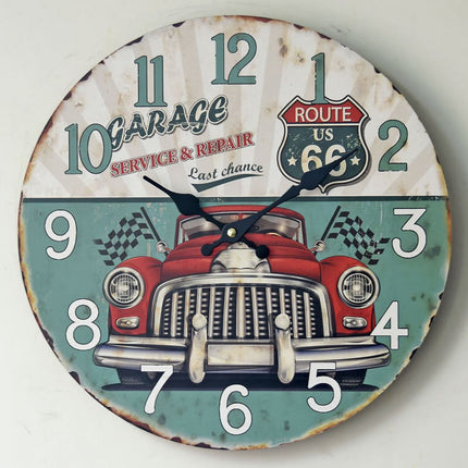 Route 66 veggklokke for garasje