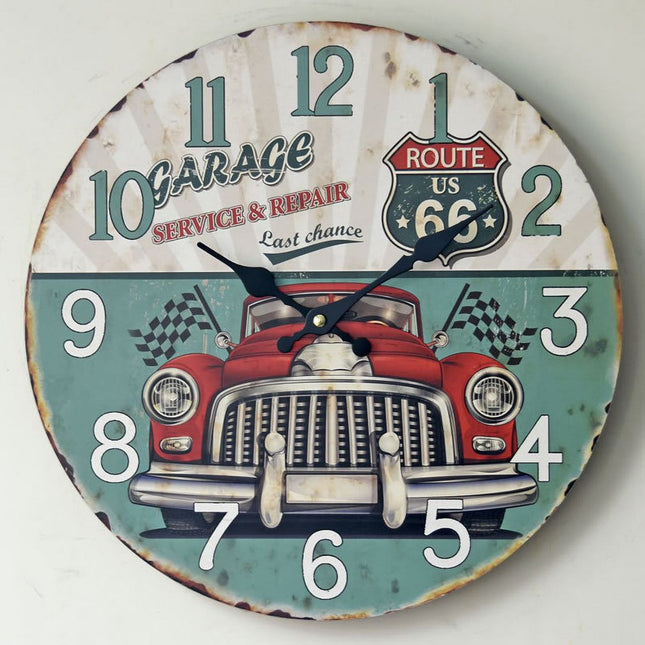 Route 66 veggklokke for garasje