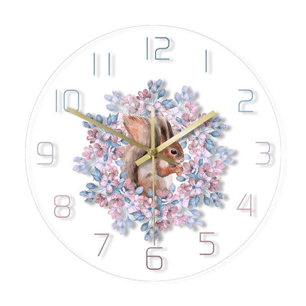 Veggklokke med søtt ekorn-motiv