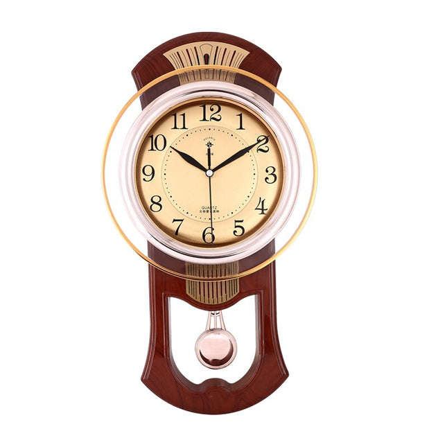 Elegant gullfarget vintage veggklokke med pendel
