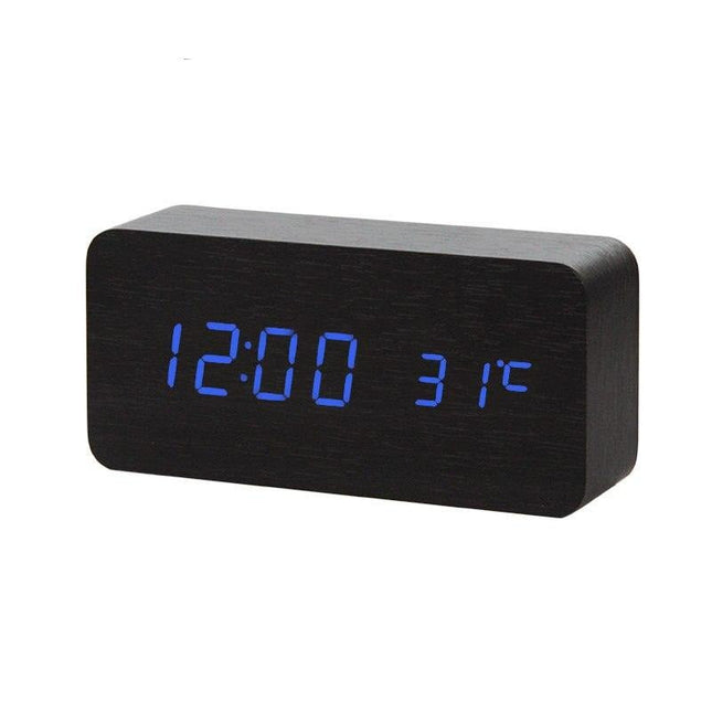 Digital LED vekkerklokke med temperatur