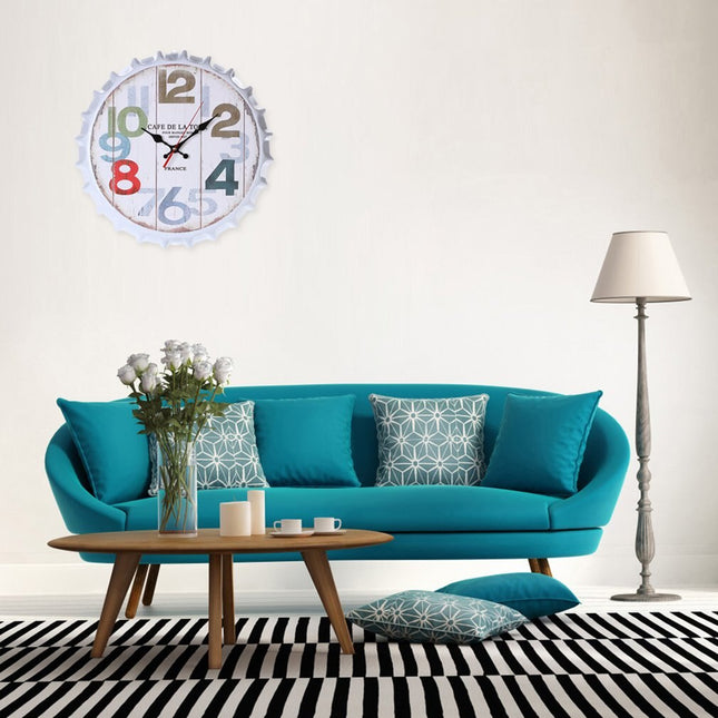 Retro veggklokke formet som flaskekork