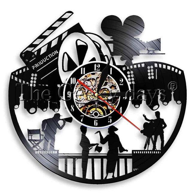 Unik vinylklokke med kino tema