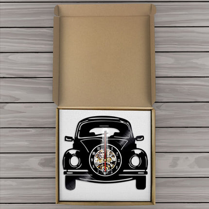 VW Boble bil vinylplate veggklokke