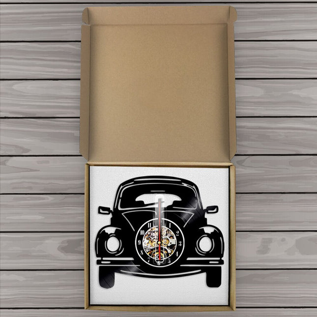 VW Boble bil vinylplate veggklokke