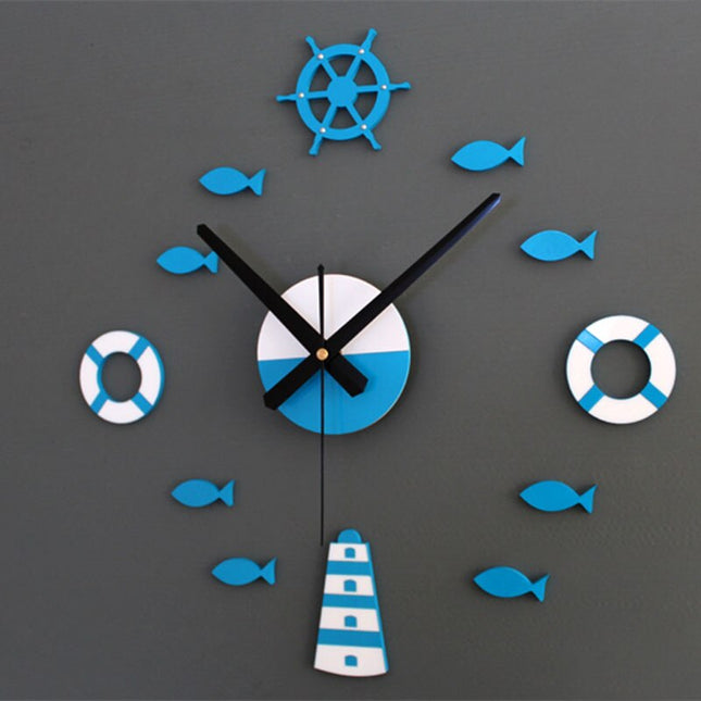 DIY veggklokke med maritimt tema