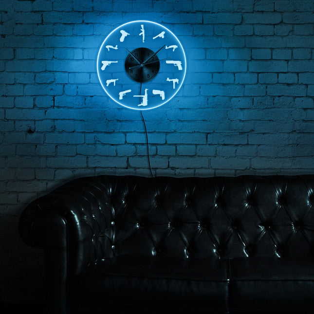 LED veggklokke med våpen design