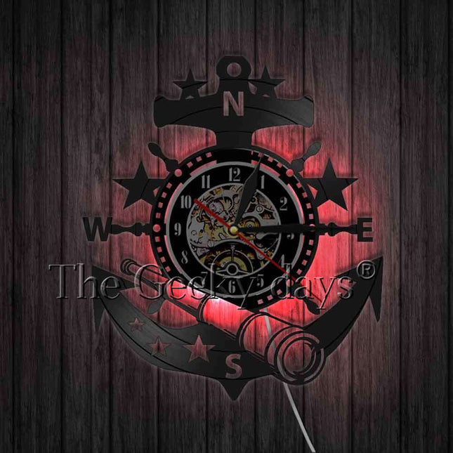 Maritim vinylklokke med anker