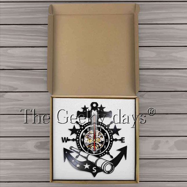 Maritim vinylklokke med anker