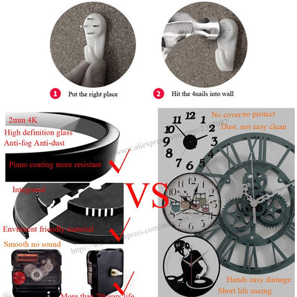 Oransje barneklokke med dinosaurmotiv