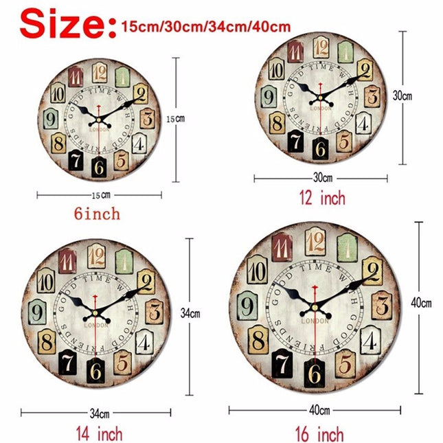 Veggklokke med rosa roser og blomster