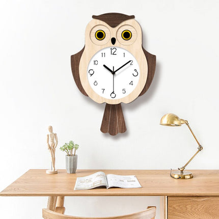 Stilig veggklokke for barn med ugle
