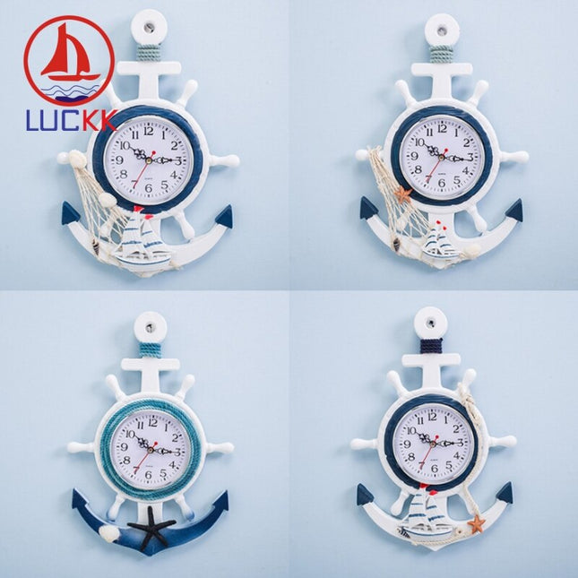 Maritim veggklokke formet som anker