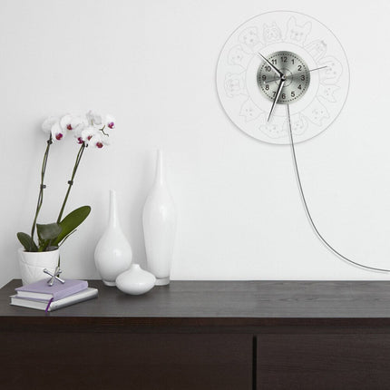Lysende LED-veggklokke med hundemotiver