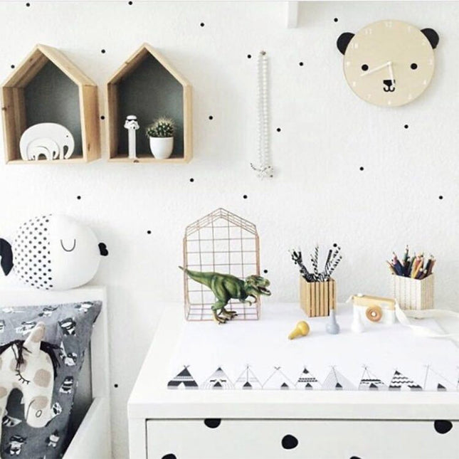 Veggklokke for barn fugledesign i tre