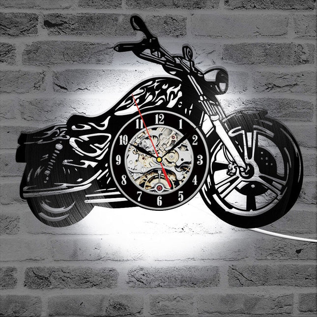 Motorsykkel vinylklokke for garasje dekor