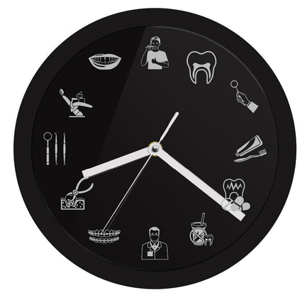 Lysende veggklokke for tannlegekontor