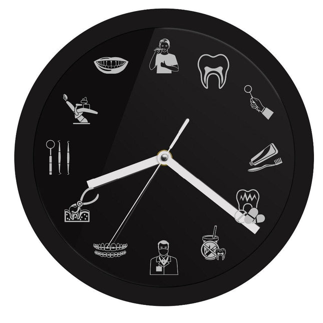 Lysende veggklokke for tannlegekontor