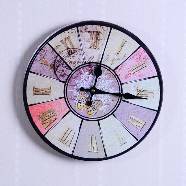 Retro 60-talls veggklokke, bilskilt design