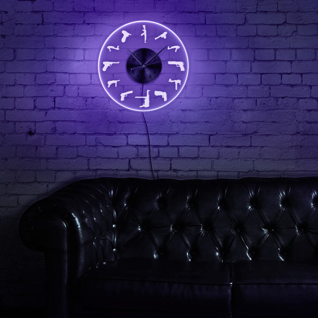 LED veggklokke med våpen design