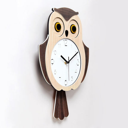 Stilig veggklokke for barn med ugle