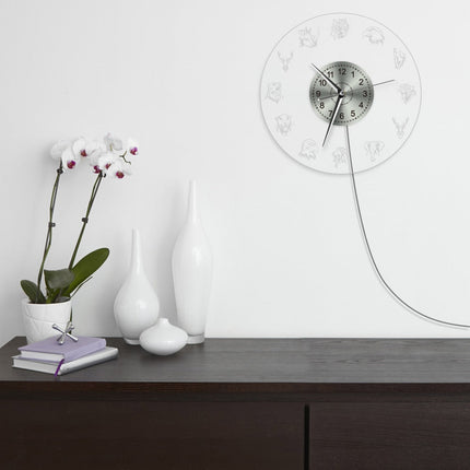 LED-veggklokke med lysende dyremotiver