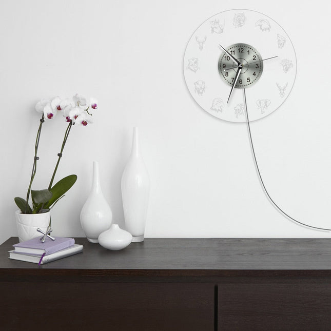 LED-veggklokke med lysende dyremotiver