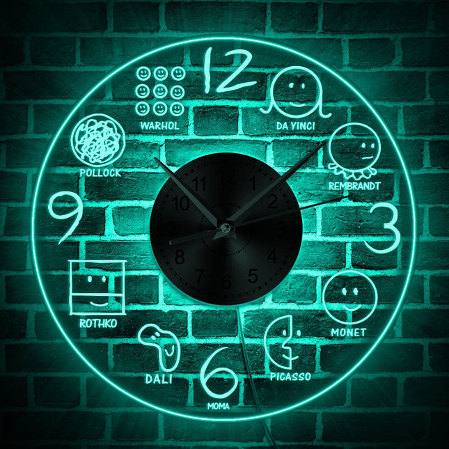 Moderne kunst LED veggklokke design