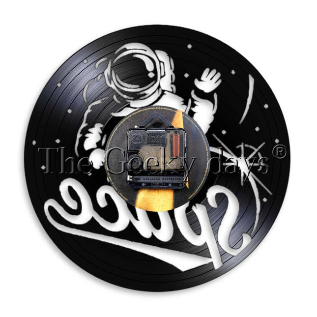 Vinylklokke med astronaut i verdensrommet